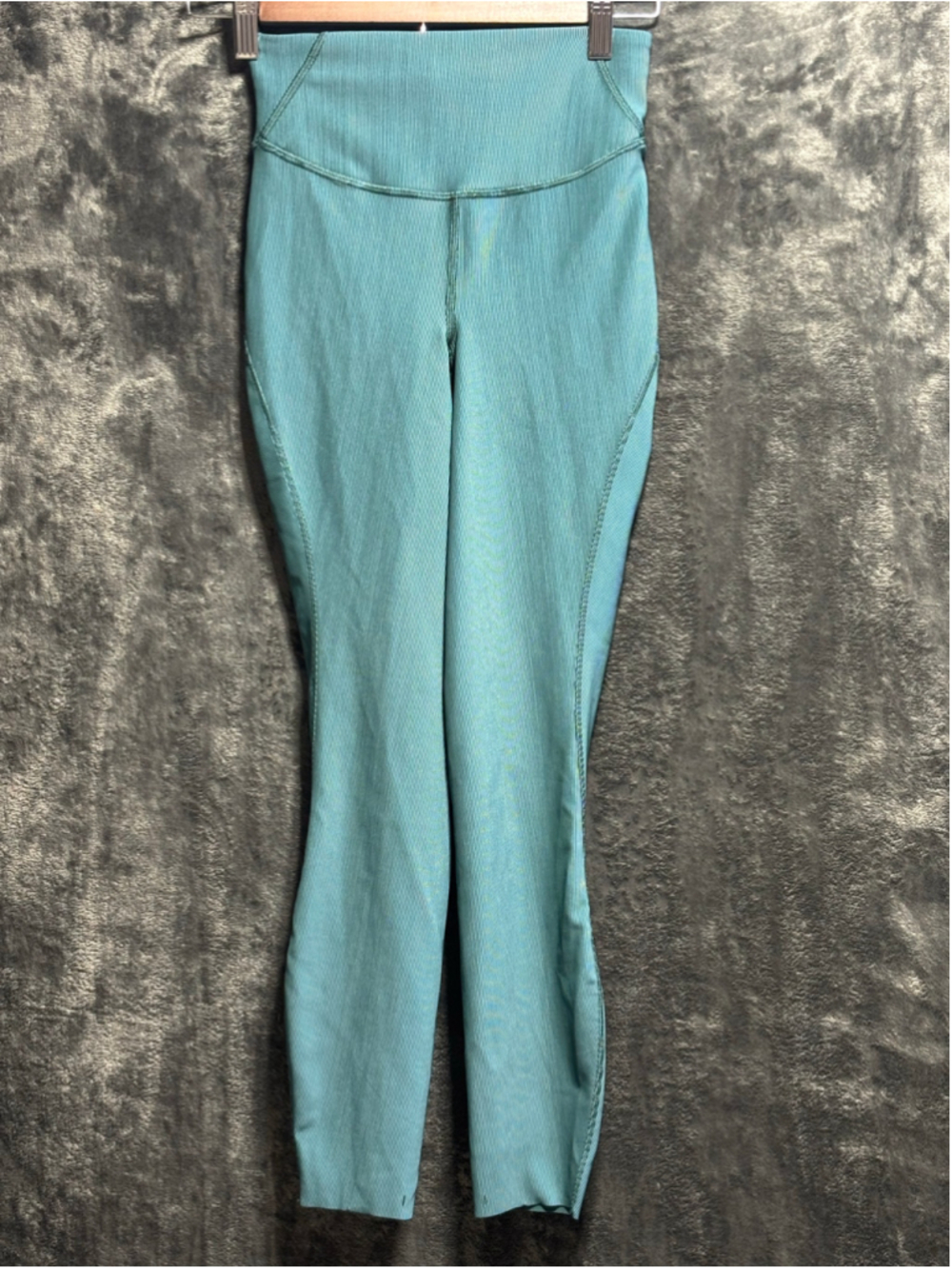 Lululemon Base Pace High-Rise Tight 25" Ribbed SZ 2 Green Jasper Blue Chill GUC - Picture 2 of 10